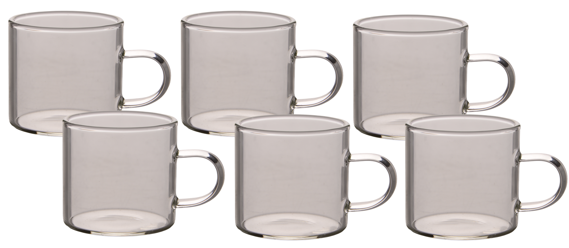 Набор чашек LED Drip Fume из стекла 90 мл 6 шт. (B060707)