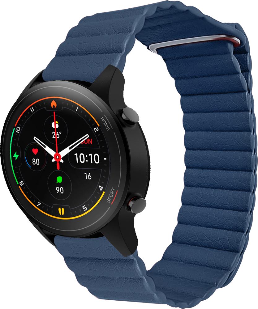 Ремешок кожаный Genis для Xiaomi Mi Watch 22 мм Blue (26528-28)