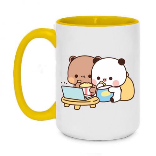 Чашка керамическая двухцветная Bubu and Dudu Chilling 420 мл Желтый (15866274-6-194564)