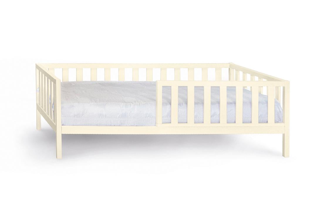 Ліжко дерев'яне Злата зі знімним бортиком 80x190 см Слонова кістка - фото 1