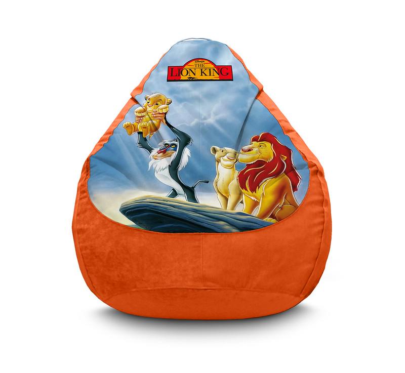 Кресло мешок Lion King Little Simba Флок XXL 90х125 см Оранжевый