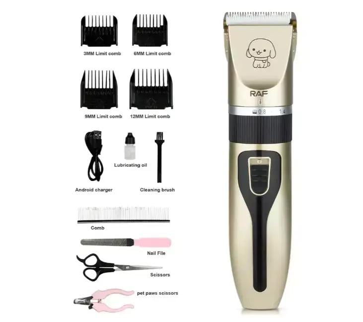 Грумінг-набір Raf R,436 для стрижки тварин машинка/насадки Золотий (623219) - фото 2 Грумінг-набір Raf R,436 для стрижки тварин машинка/насадки Золотий (623219) - фото 2