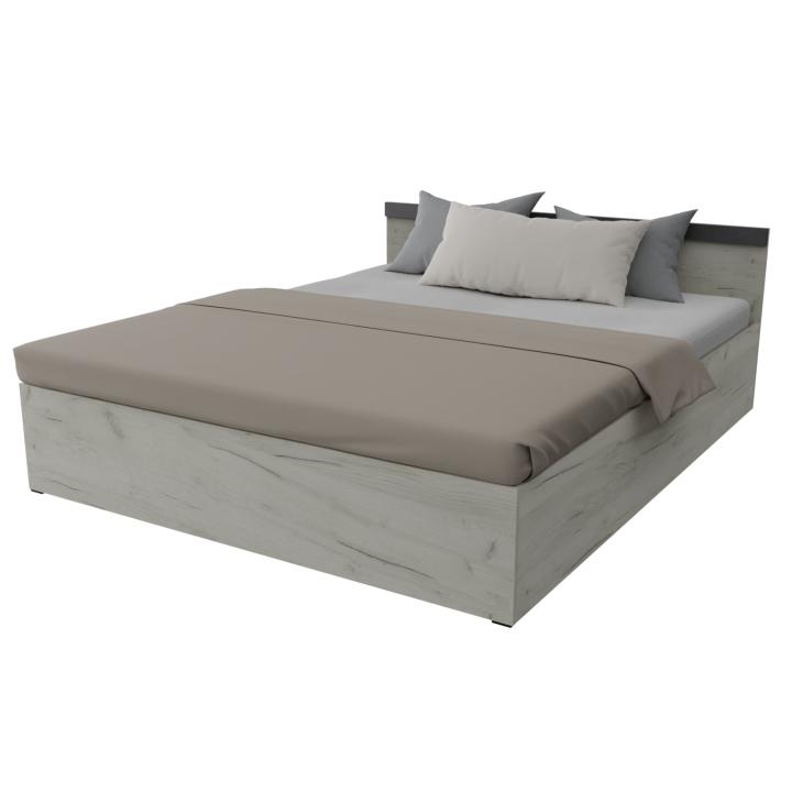 Кровать двуспальная Неман Симпл ЛДСП Дуб крафт белый (45727)