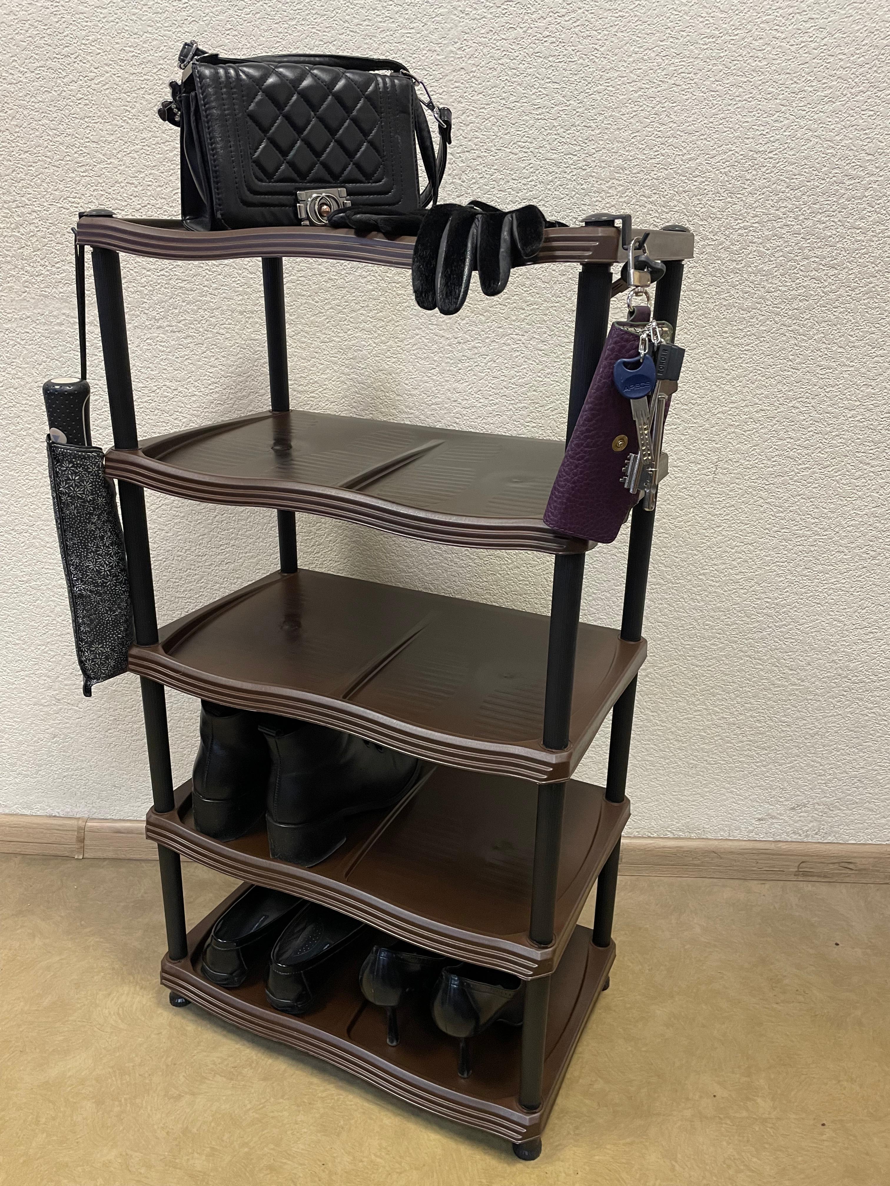 Полочка для обуви ENJOY 5 ярусная 88х48х30 см Коричневый (4809338)