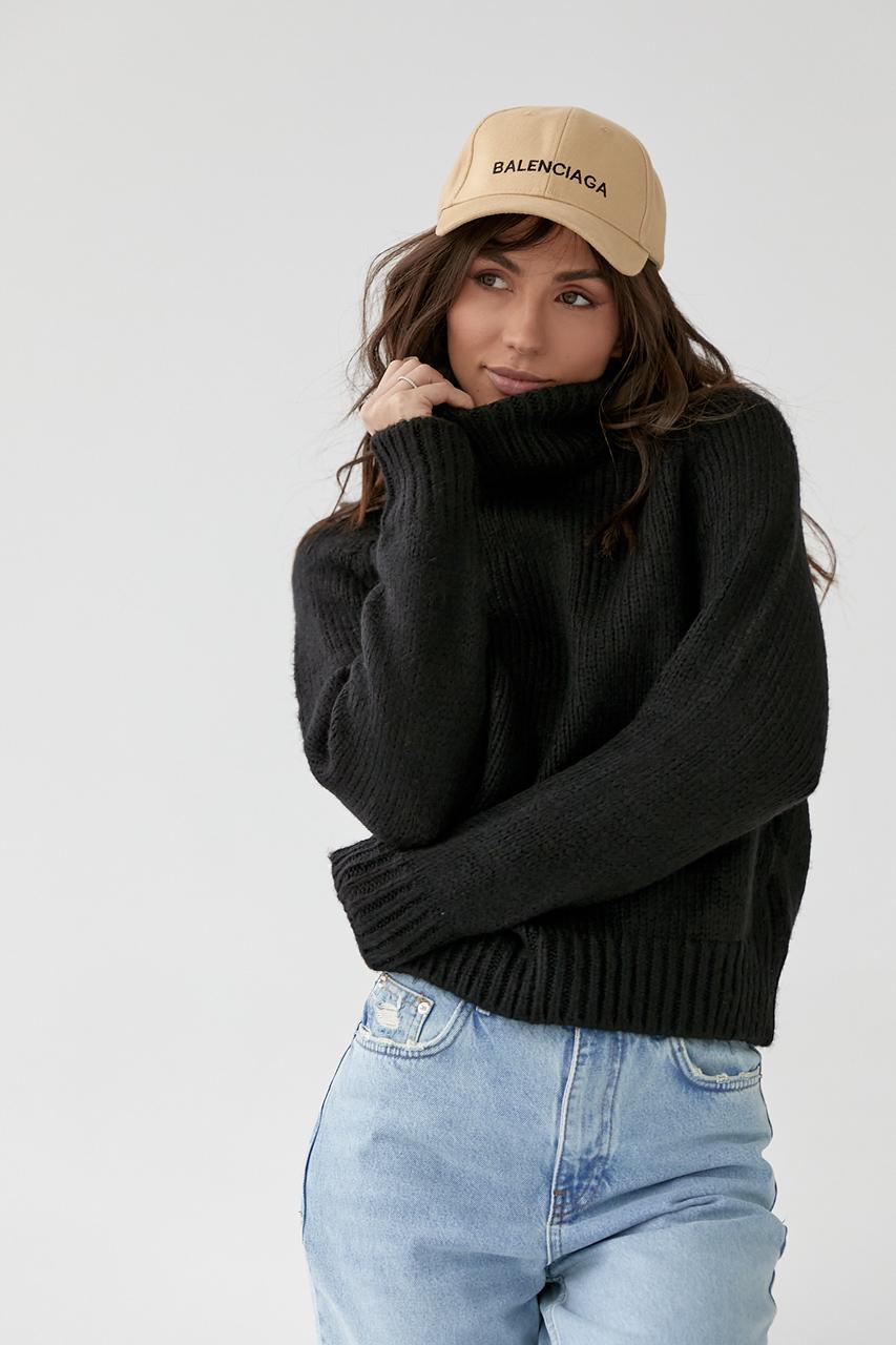 Свитер вязаный oversize L Черный (9442353)