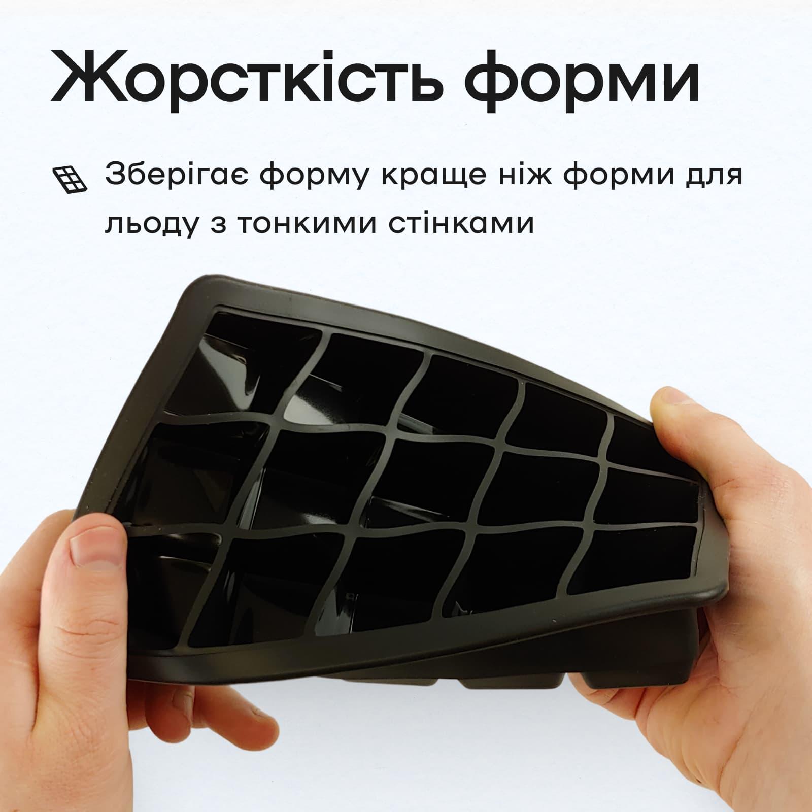 Форма для льда с крышкой Olin&Olin 15 кубиков по 33х33 мм Черный (0721-M-15-Black) - фото 6