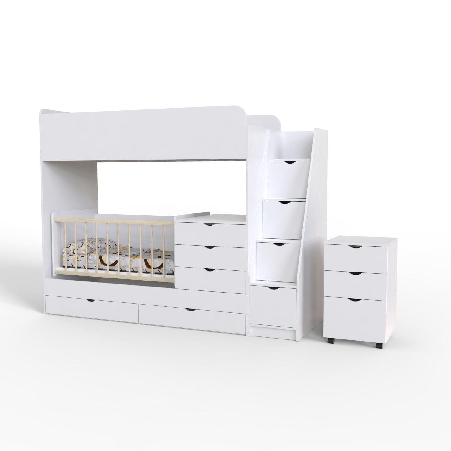 Кровать чердак Art in Head Binky ДС702 для 2 детей из ДСП 2332х1800х832 мм Аляска (4515107)