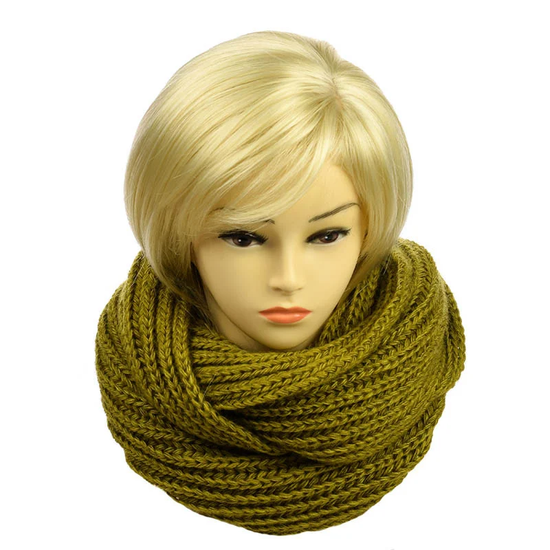 Женский шарф-хомут Английская резинка Оливковый
