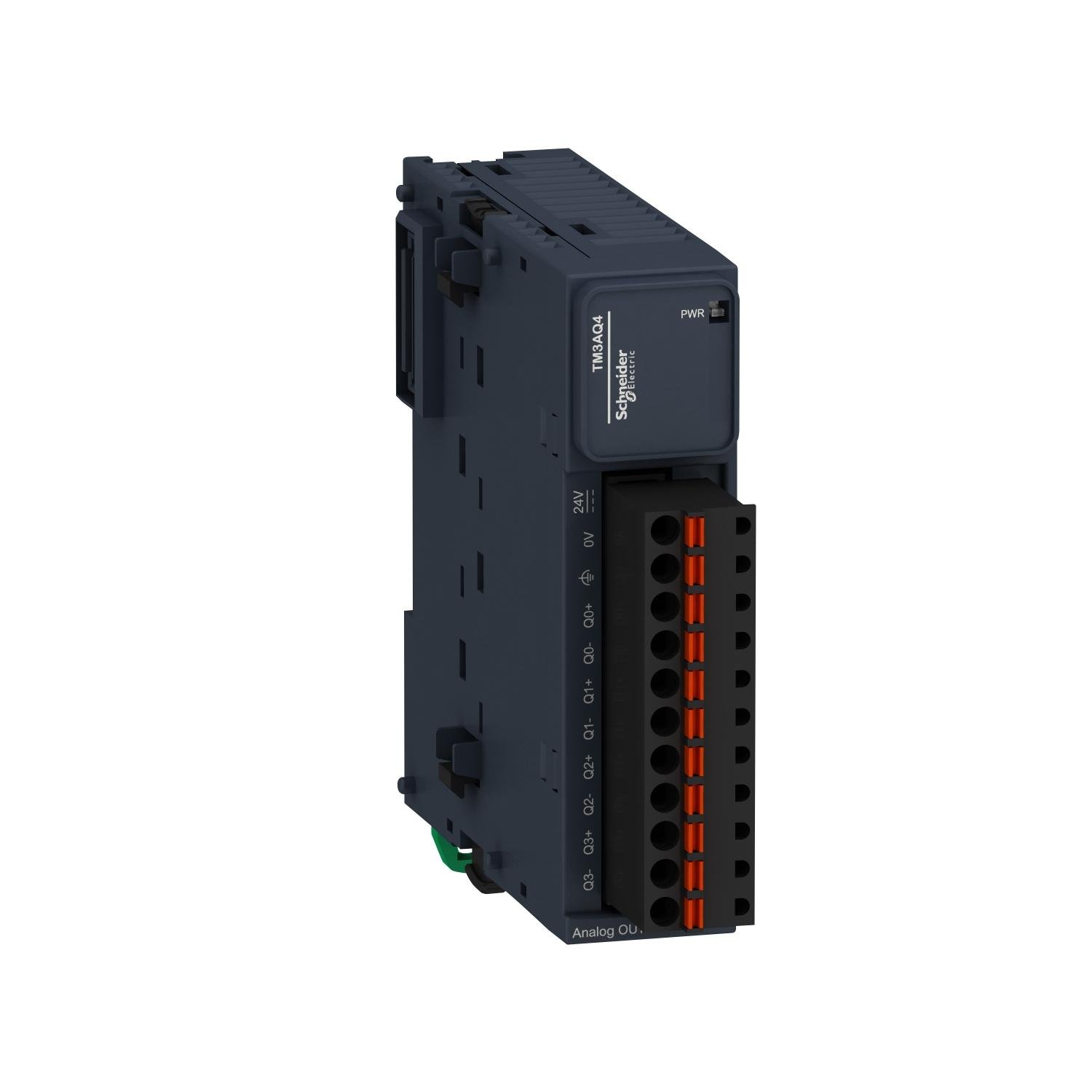 Модуль Schneider Electric TM3 4 аналоговых выхода 24V DC пружинные 12 бит (TM3AQ4G)