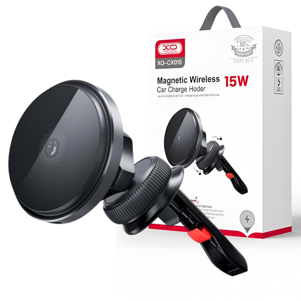 Тримач для телефону XO 15W автомобільний магнітний з бездротовою швидкою зарядкою (CX015)
