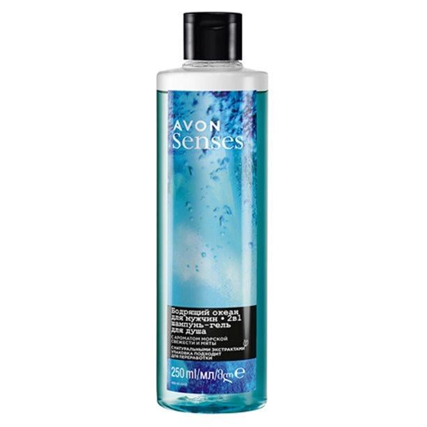 Шампунь-гель для душа мужской Avon Бодрящий океан 250 мл (2261118447)
