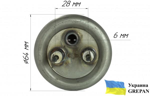 Тен  для бойлера Grepan №38 1500 W 220 V фланець 64 мм нержавіюча сталь (boi038) - фото 2