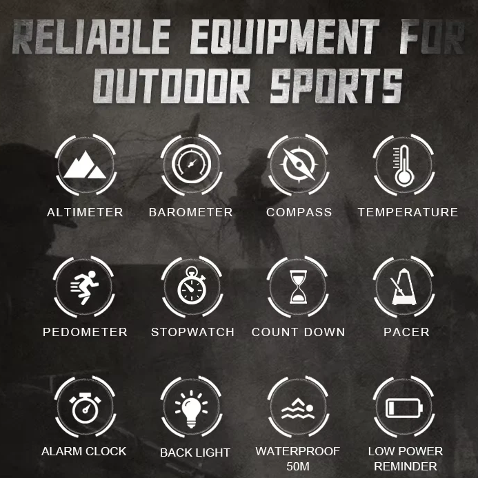 Часы тактические North Edge Apache 46 5 BAR с компасом водонепроницаемые - фото 6 Часы тактические North Edge Apache 46 5 BAR с компасом водонепроницаемые - фото 6