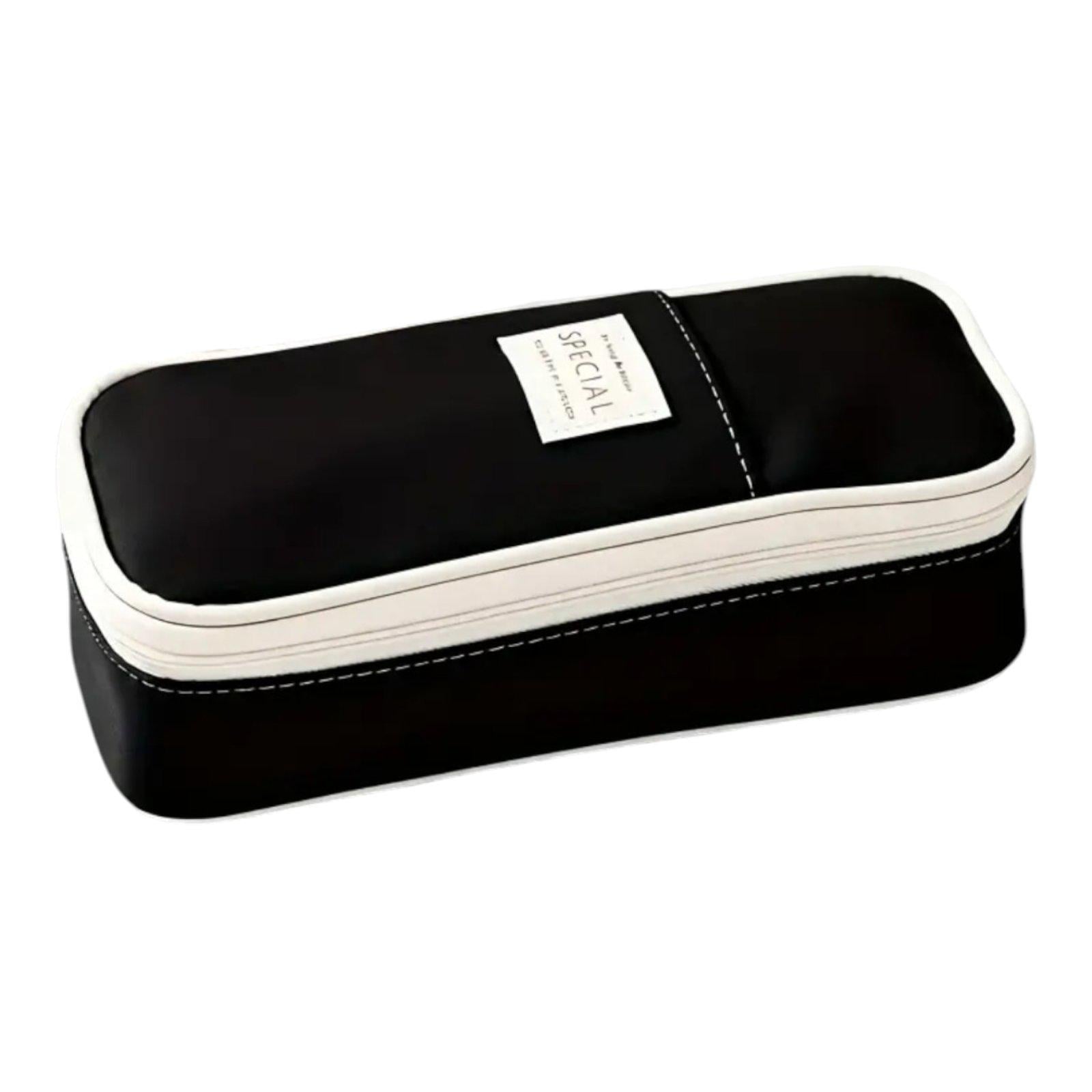 Пенал-карандаш школьный на молнии из ткани Оксфорд 220х110х65 мм Черный (33271429)