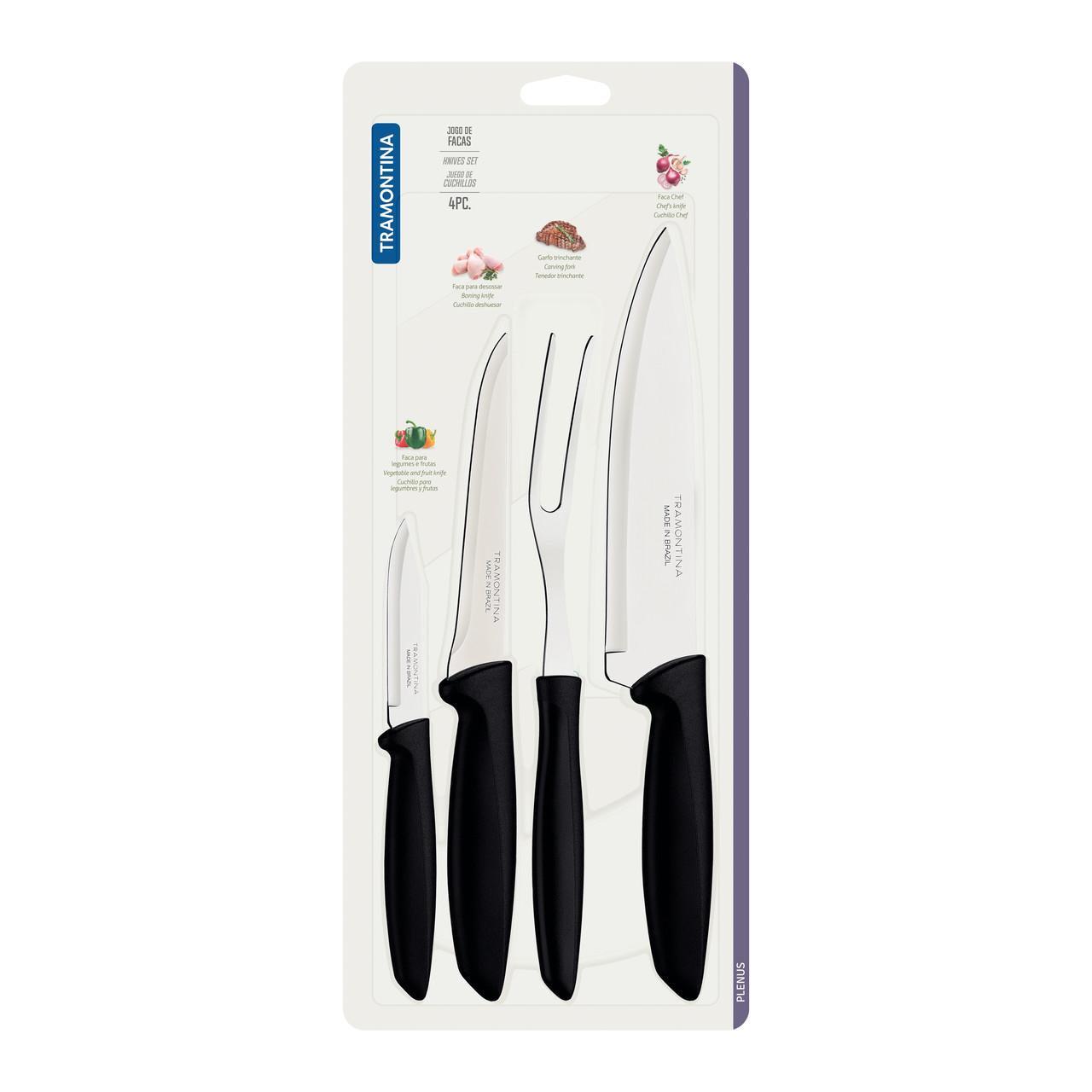 Набор ножей Tramontina PLENUS 4 шт. Черный (23498/031)
