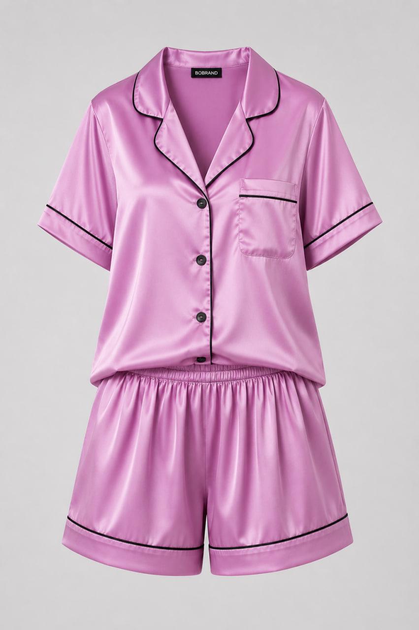 Піжама жіноча шовкова BO.Brand XL Pink Satin (29676)