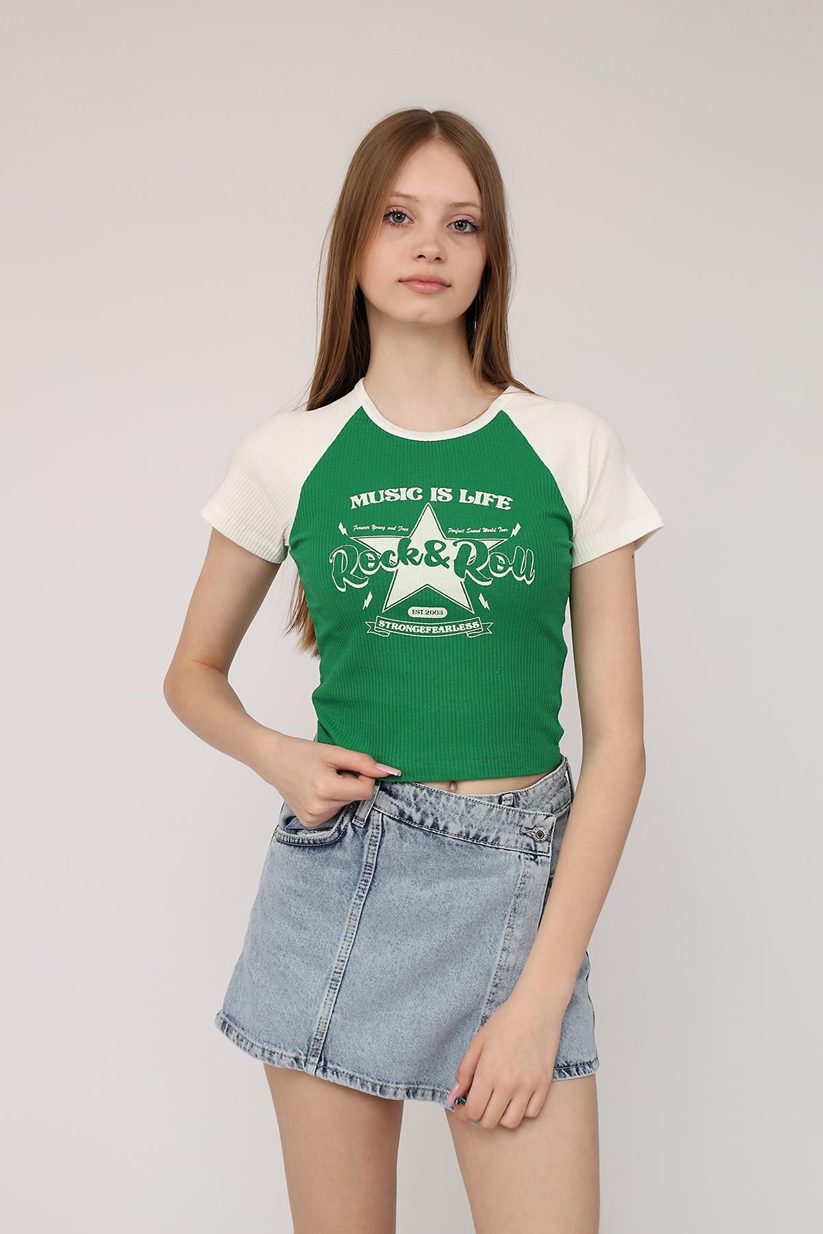 Футболка с коротким рукавом женская ЦБ-00275577 р. 48 Зеленый (SKT001061946)