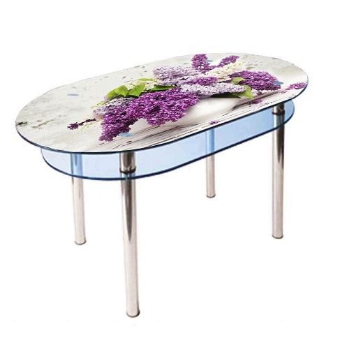 Кухонний стіл Корал КС-6 1100x700x750 мм фотодрук Фіолетовий