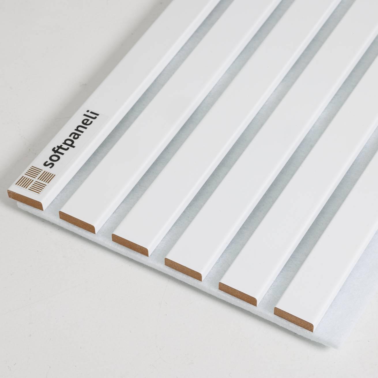 Панель стеновая 3D softpaneli реечная акустическая 2800х295х17 мм Белый - фото 1