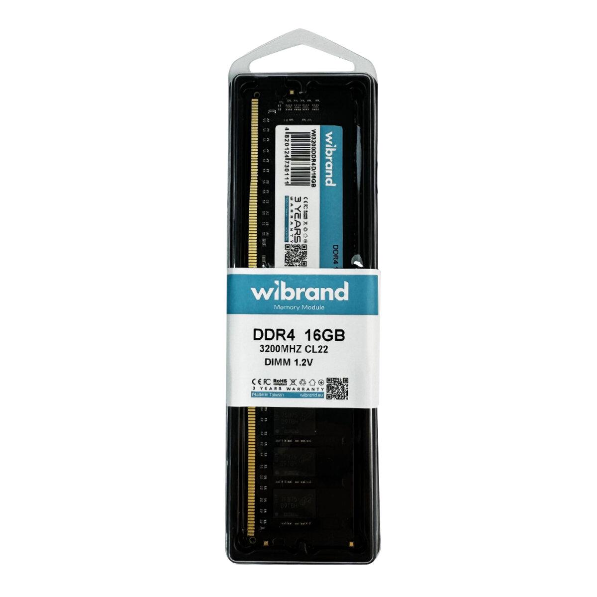 Оперативная память для ПК Wibrand DDR4 16GB 3200МГц CL22 DIMM (WI3200DDR4D/16GB) - фото 3