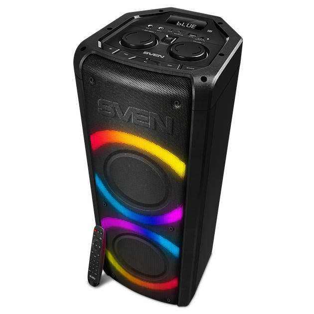 Акустическая система портативная SVEN PS-710 100 Вт Bluetooth RGB-подсветка караоке Black (PS-710)