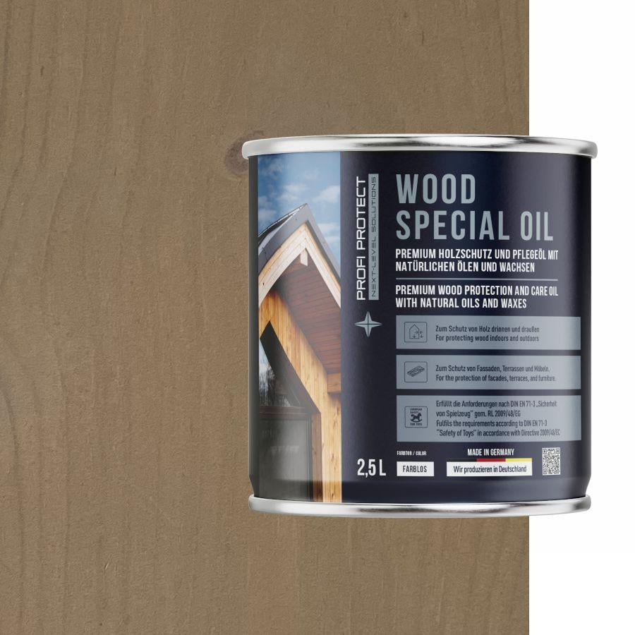 Лазурь на основе пчелиного воска и льняного масла ProfiProtect Wood Special Oil 2,5 л Grau/Beige 75 (22555926) - фото 1