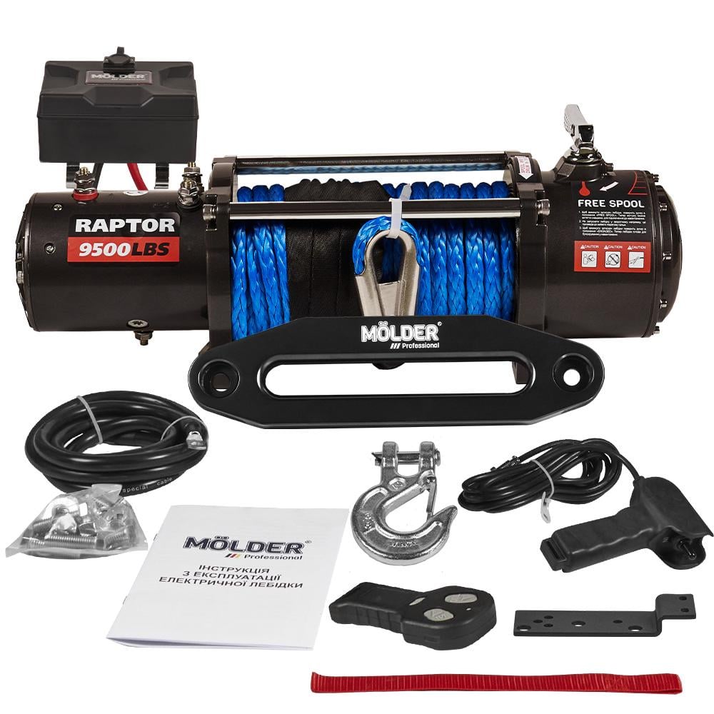 Лебедка Molder Raptor 9500lbs 5,5hp/4,1kw 265:1 синтетический трос (MA23096)