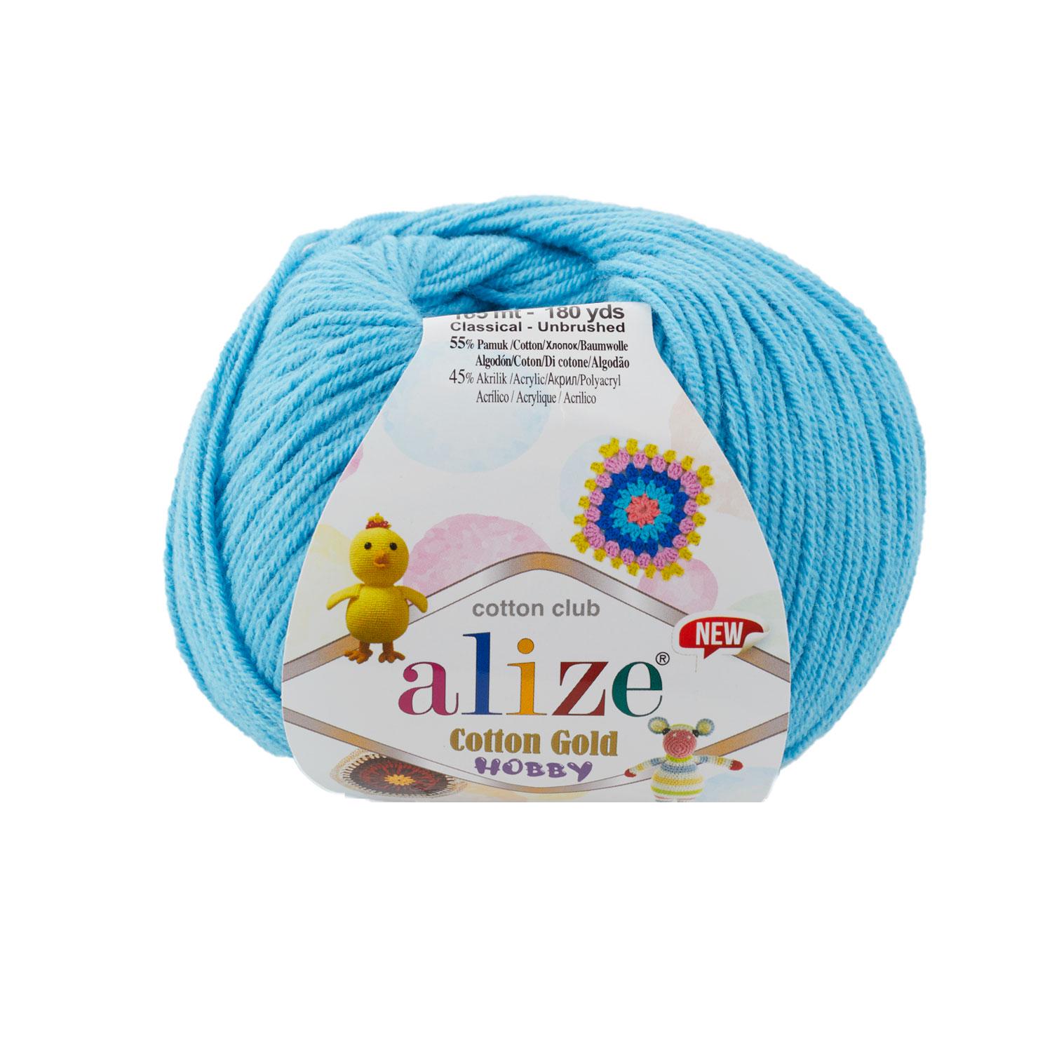Пряжа Alize Cotton Gold Hobby New 287 бірюза (6458)