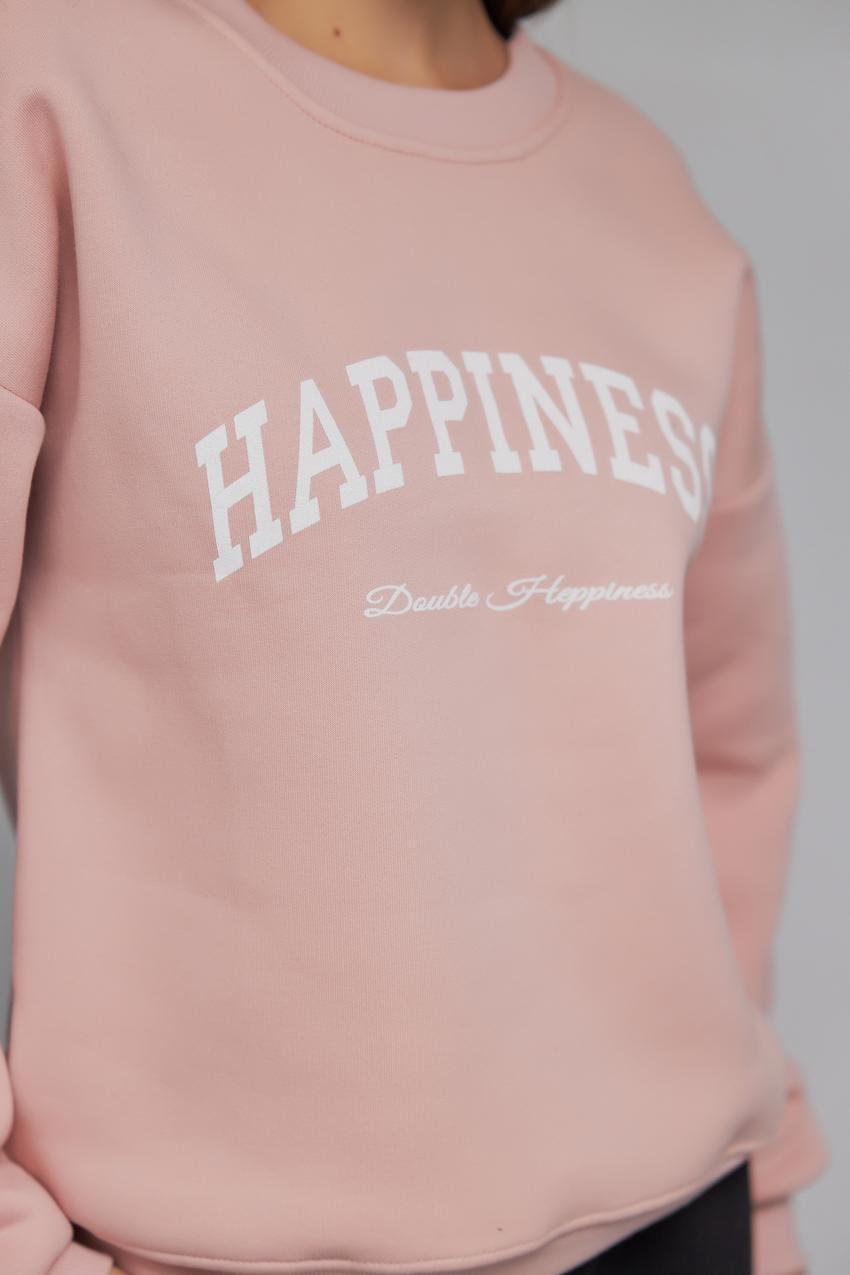 Світшот жіночий Happiness М132.4/1 начіс S Кавовий (811-1-60) - фото 2