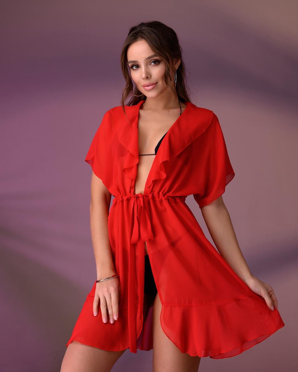 Туника пляжная 206 р. 42-44 Красный (33386506)