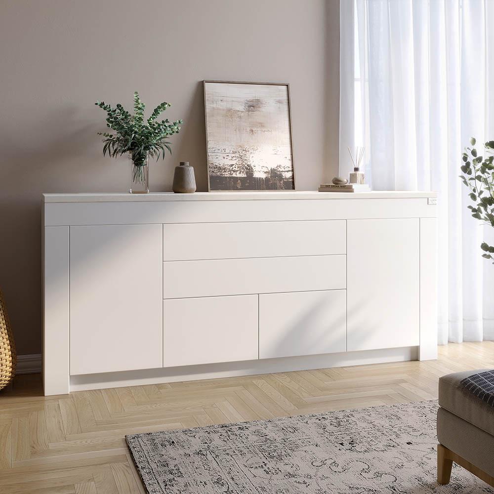 Комод большой LION Ларри-2 840х1900х350 мм Нимфея альба/Бетон Style (LION-041059)