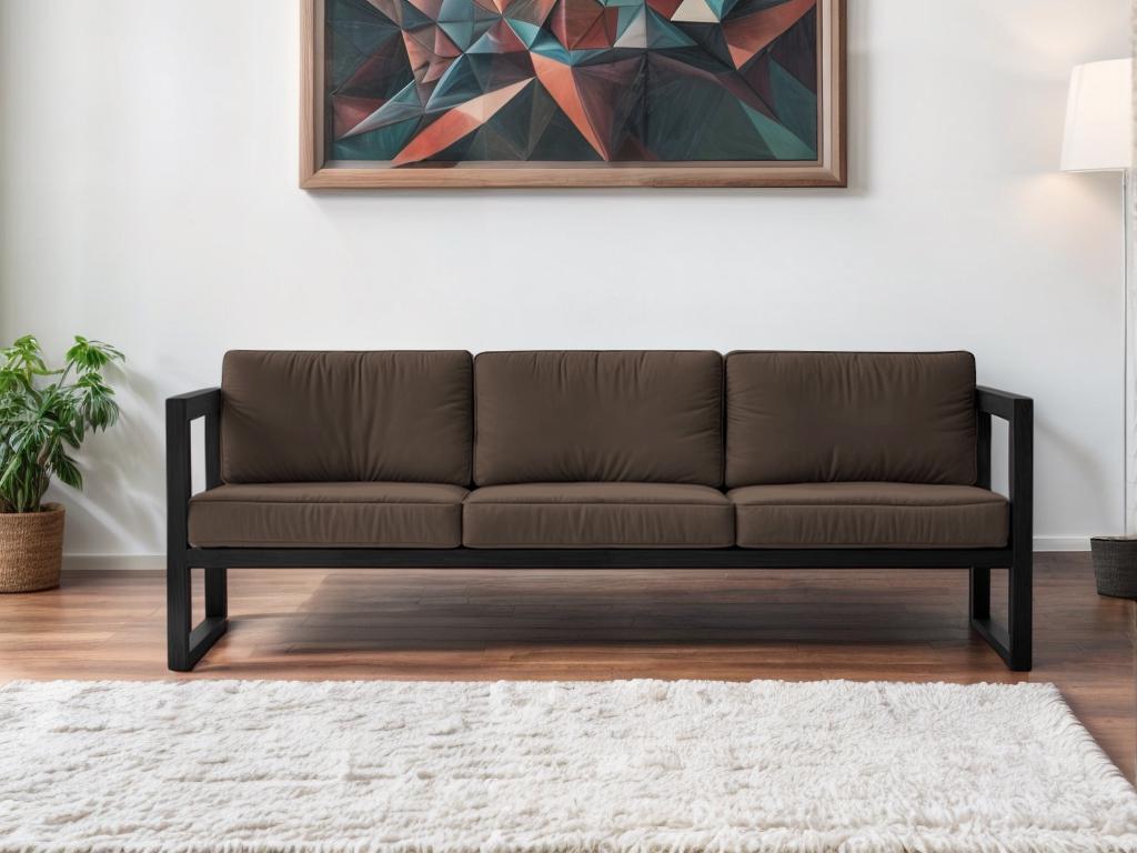 Диван металлический Tobi Sho Лофт Стейт DV1 с подлокотниками и мягкими подушками 750х2100х700 мм рогожка 08/Коричневый - фото 1 Диван металлический Tobi Sho Лофт Стейт DV1 с подлокотниками и мягкими подушками 750х2100х700 мм рогожка 08/Коричневый - фото 1