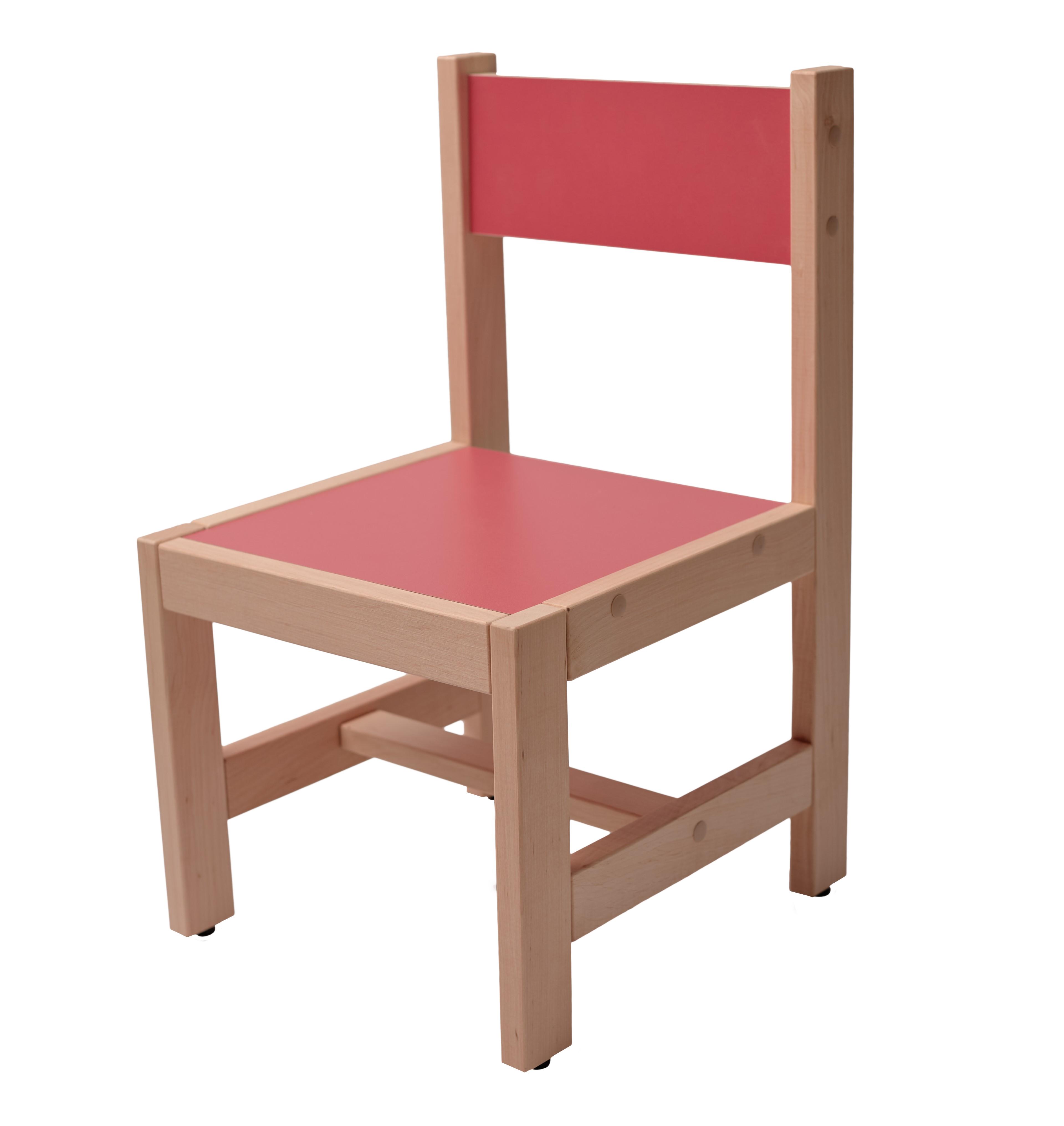 Стільчик дитячий натуральне дерево бук Рожевий (4341-2)