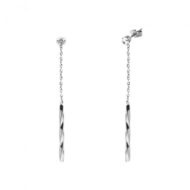 Серьги Steel Story из медицинской стали с позолотой 316 L (CZ-1158)