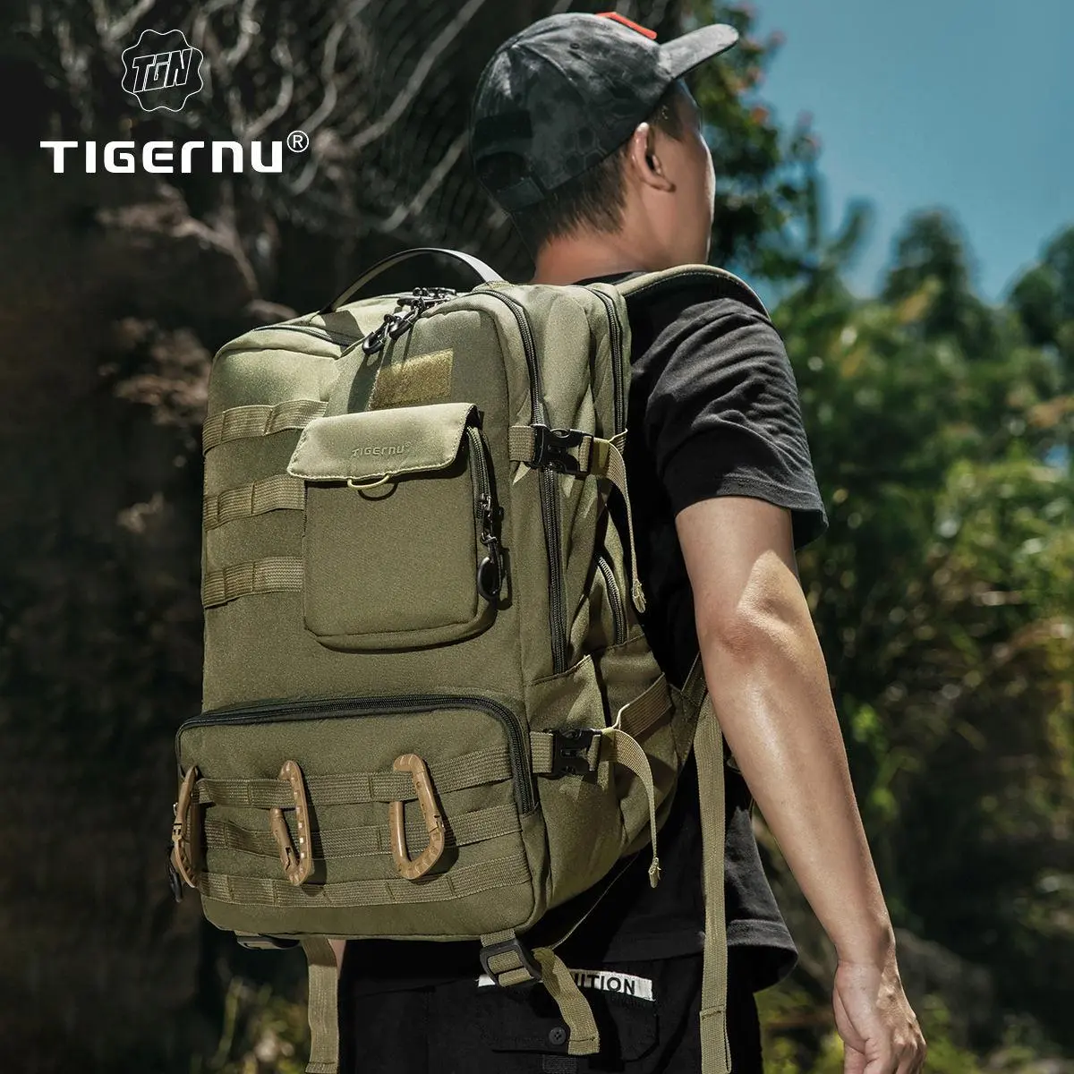 Рюкзак тактичний Tigernu T-B9007B 28 л 17'' Хакі - фото 14