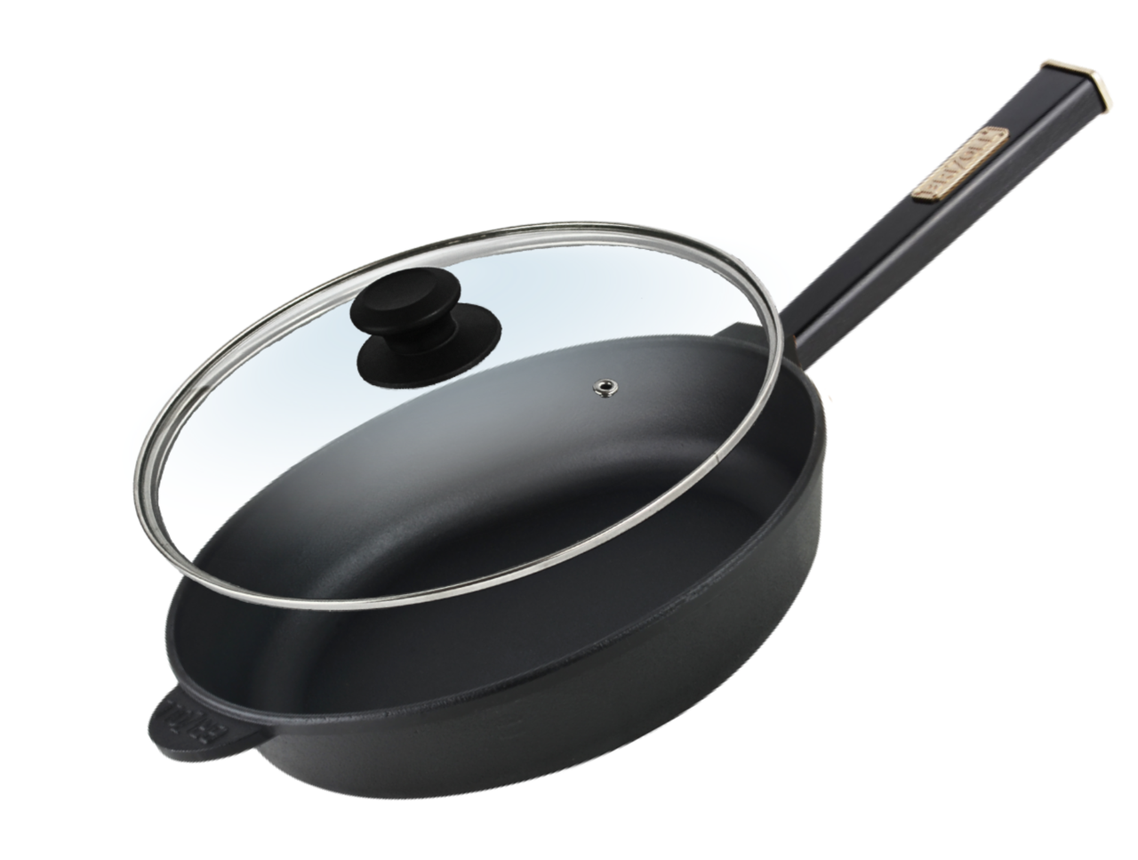 Сковорода чугунная Brizoll с крышкой Optima-Black 260х60 мм (32551024) Сковорода чугунная Brizoll с крышкой Optima-Black 260х60 мм (32551024)