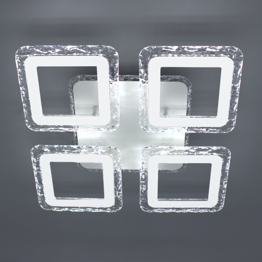 Люстра-смарт світлодіодна ESLLSE ROOM ICE 70W 4S з підсвічуванням RGB 385×385×75 мм Білий Люстра-смарт світлодіодна ESLLSE ROOM ICE 70W 4S з підсвічуванням RGB 385×385×75 мм Білий