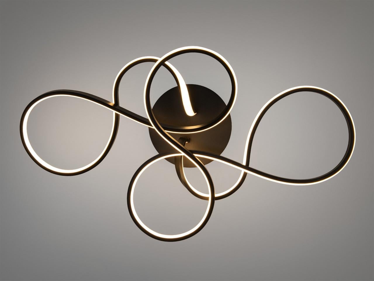 Люстра светодиодная для спальни WG5099/A BK кольца 65 Вт Черный (2981144116)