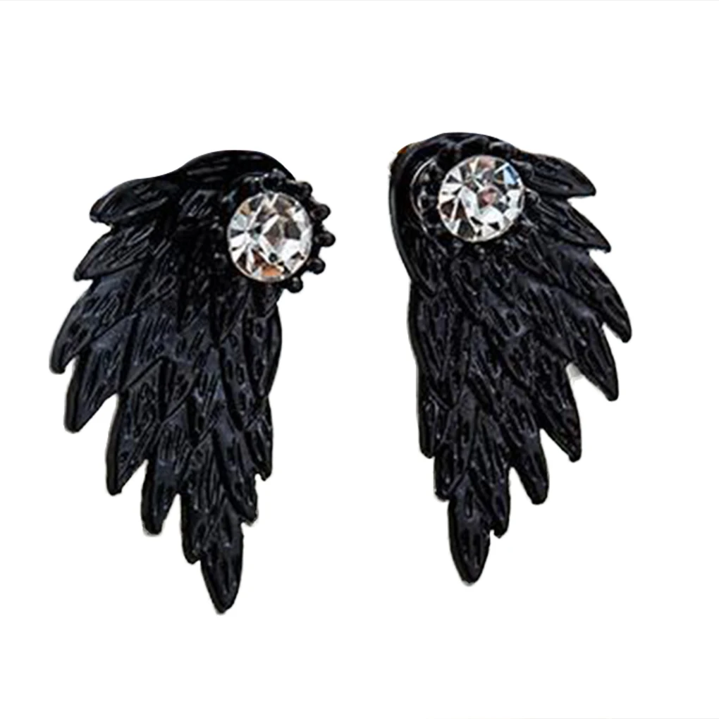 Сережки пусети крила ангела Чорний (1296874939)