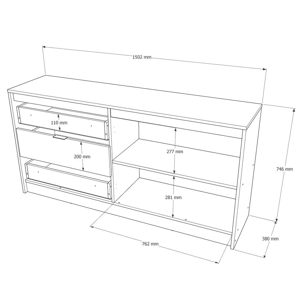 Комод с дверью и 3-мя ящиками Эверест Сити-1500 1502х38х746 мм Дуб сонома/Белый (EVR-071102) - фото 7 Комод с дверью и 3-мя ящиками Эверест Сити-1500 1502х38х746 мм Дуб сонома/Белый (EVR-071102) - фото 7