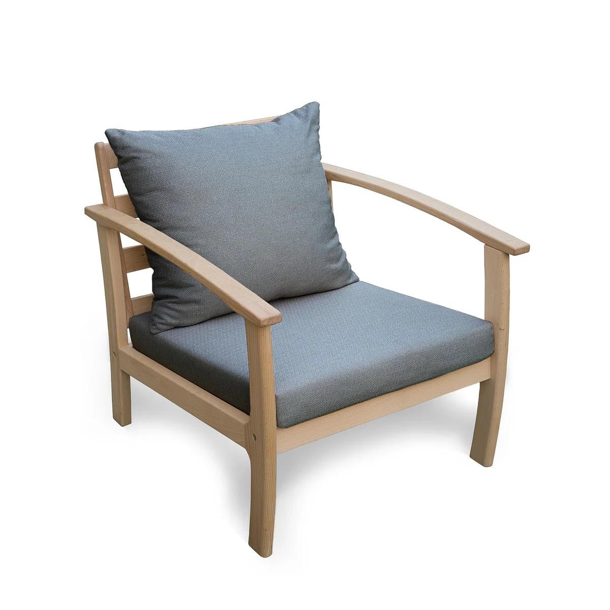 Кресло в гостиную Woodman Legato из массива дерева бук/ткань Grey/Без покрытия (53200)