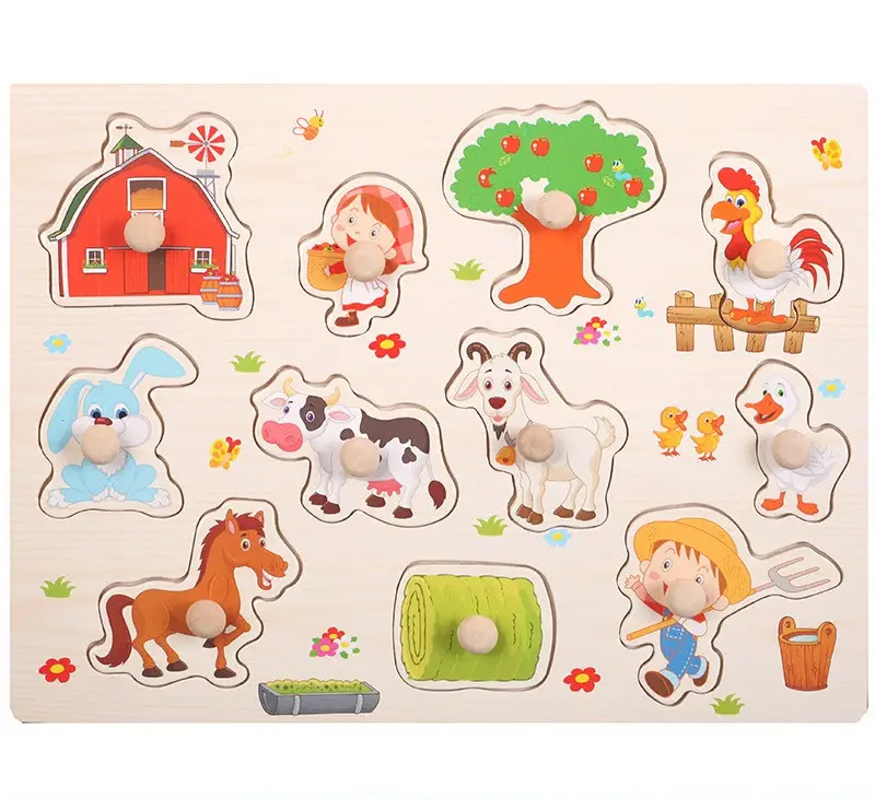 Пазл цветной деревянный Домашние животные 30x22 см (1896792258)