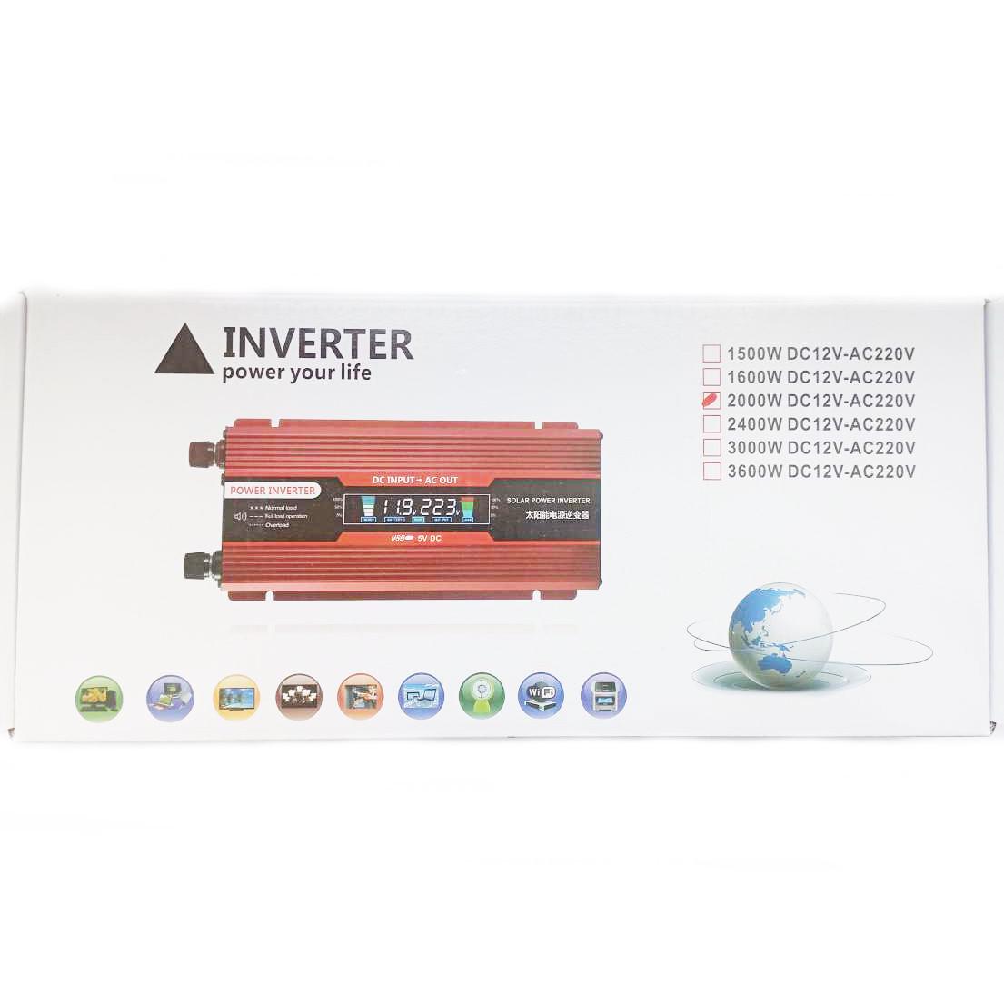 Автомобільний інвертор Solar Smart King Power Inverter 008 c 12V на 220V 2000W модифікована синусоїда Red (11035) - фото 5