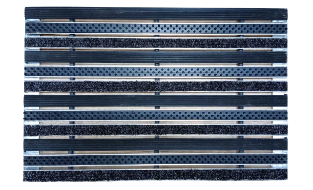 Решетка грязезащитная Лен резина/щетка/текстиль 90х60 см h 25 мм (7412205) - фото 2