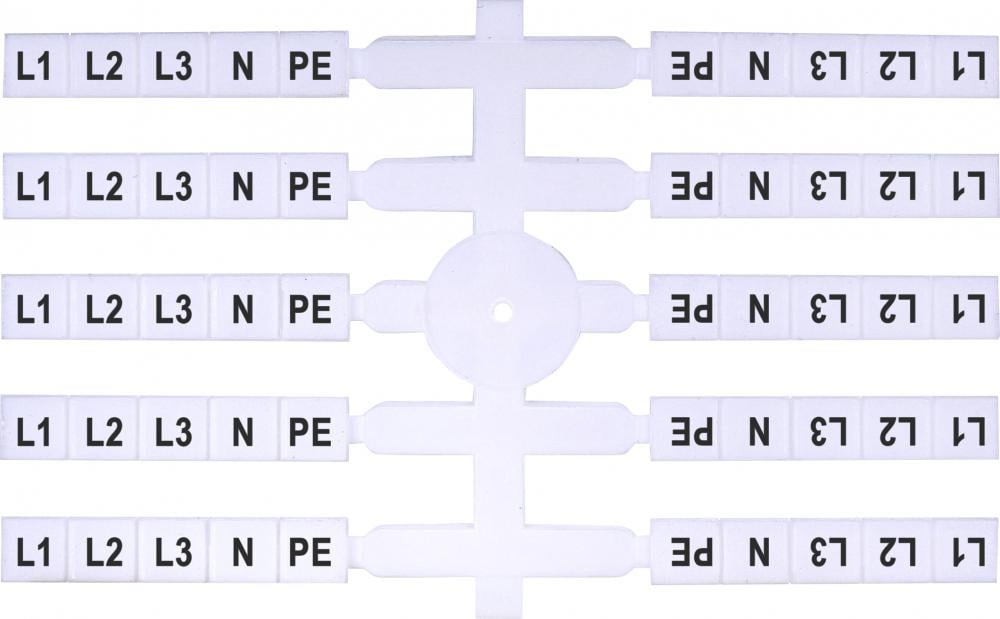 Табличка маркировочная ETI EO3 L1/L2/L3/N/PE для винтовых клемм VS/PA пластик 200 шт. Белый (3901816)
