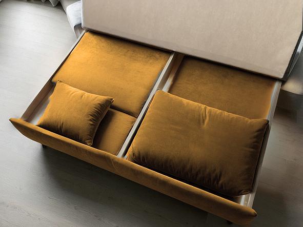 Диван-трансформер Tobi Sho Kubus-120 мягкий для гостиной велюр 1600х800х1000 мм Горчичный - фото 7