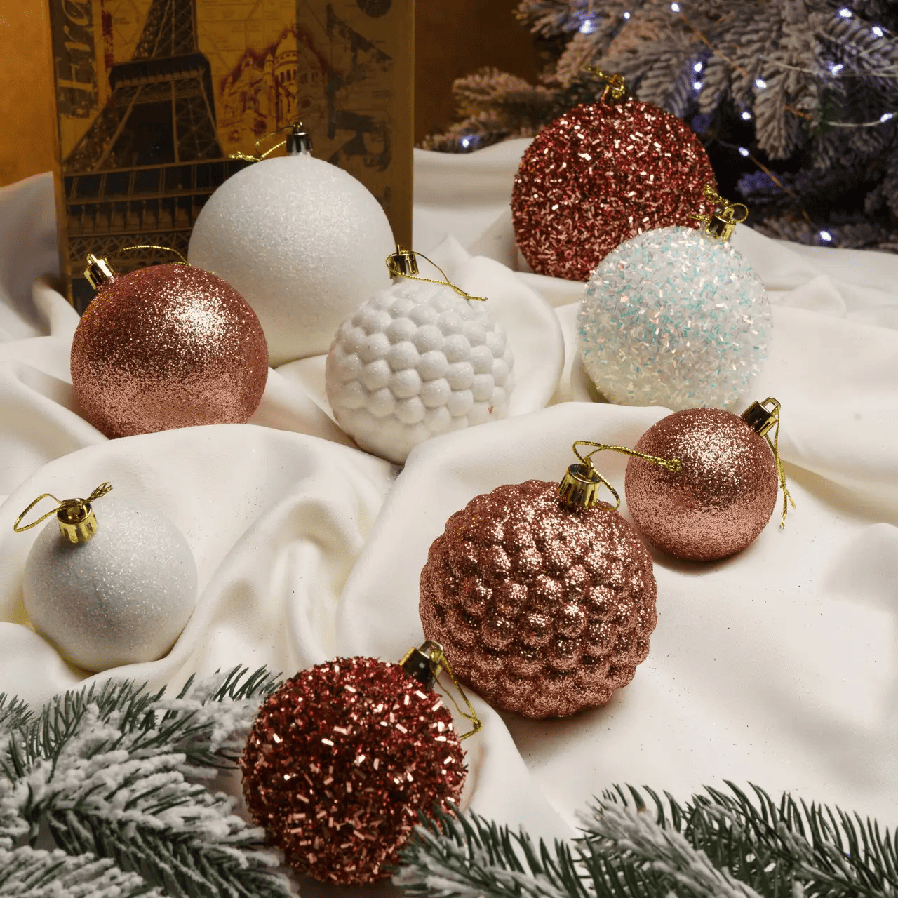 Набор шаров новогодних Блеск 40 шт. Розовое золото (Блиск рож.) - фото 4 Набор шаров новогодних Блеск 40 шт. Розовое золото (Блиск рож.) - фото 4