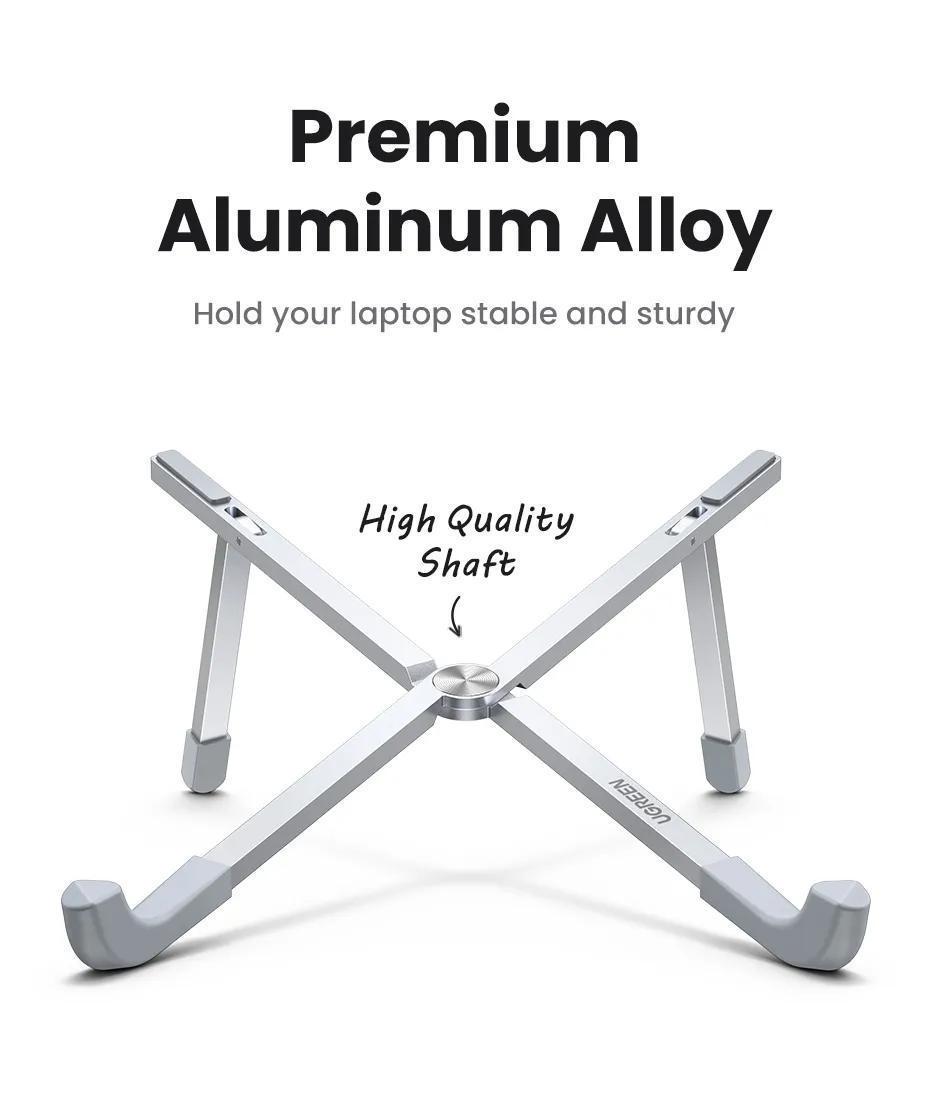 Підставка для ноутбука UGREEN до 17.3" алюмінієва складана легка вентильована Сріблястий (15622) - фото 12
