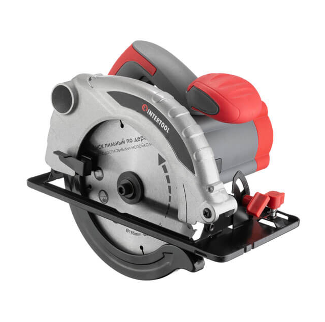 Пила дисковая Intertool DT-0613 1,3 кВт 5000 об/мин угол 90-45° глубина распила 41/57 мм диск 185х20 мм