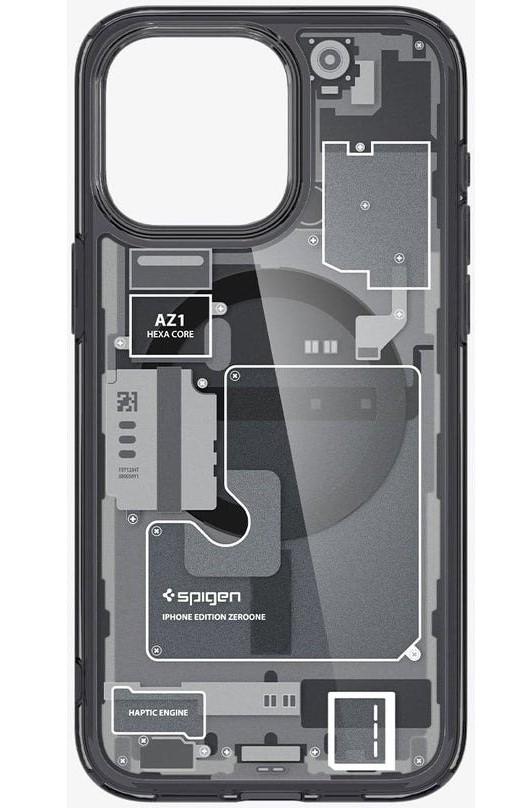 Чохол накладка для телефону Spigen Ultra Hybrid MagFit для Apple iPhone 15 Pro Max Чорний з принтом (ACS06582)